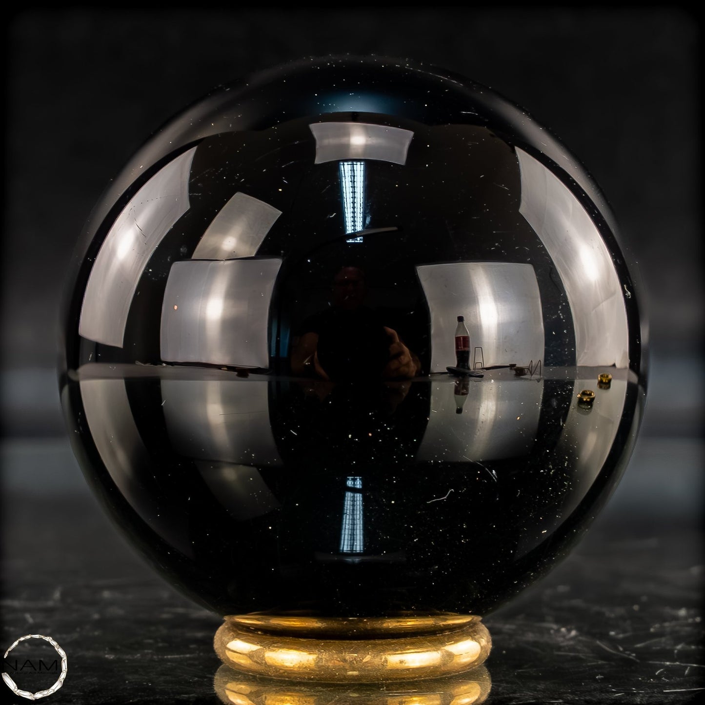 Natürliche Schwarze Obsidian Kristall-Kugel - 281,47g