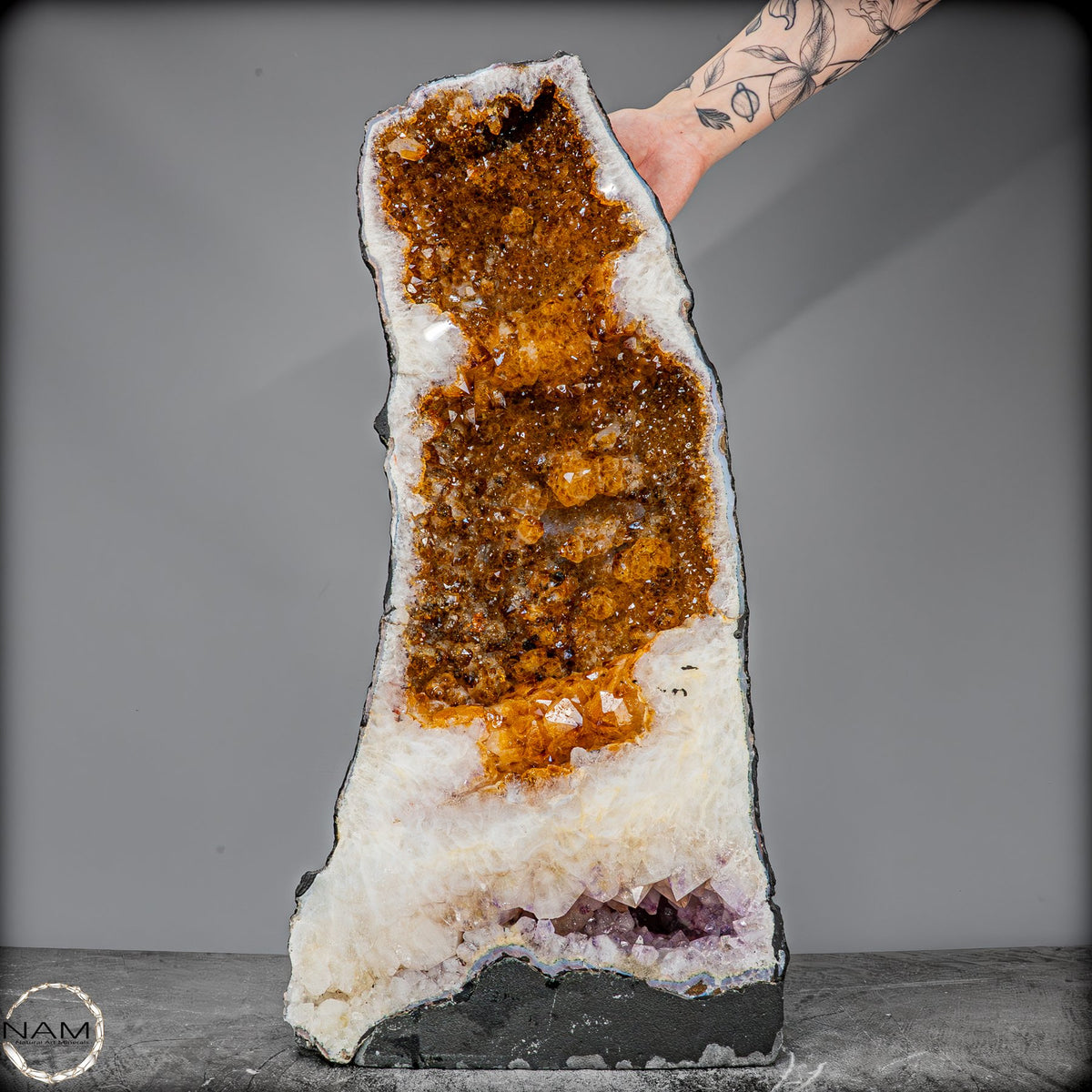 Atemberaubende 24 kg Citrin-Amethyst-Druse-24043,88g