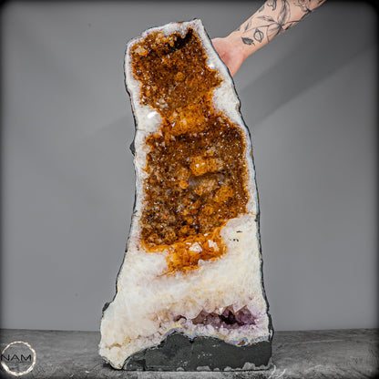 Atemberaubende 24 kg Citrin-Amethyst-Druse-24043,88g