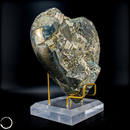 Natürliches Pyrit, Quarz und Galena Kristall Herz/Druse - 2555,65 g