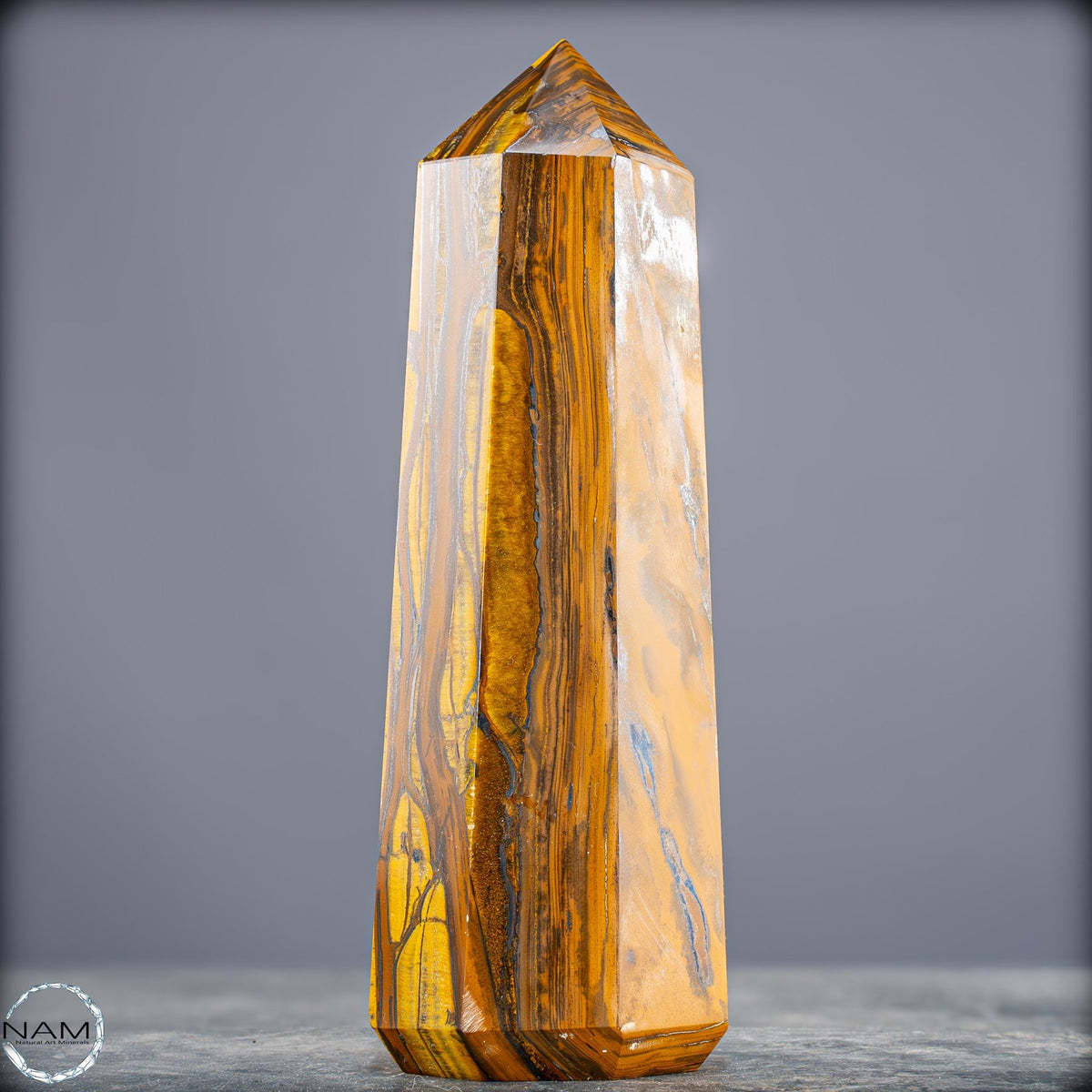Natürlicher Tigerauge-Obelisk - 912,17g