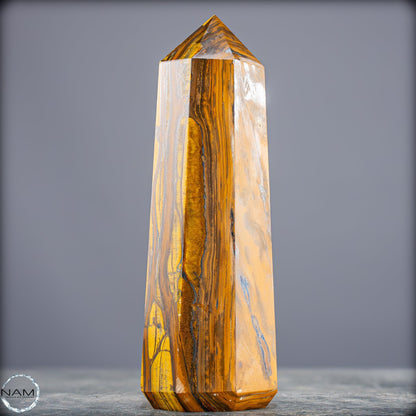 Natürlicher Tigerauge-Obelisk - 912,17g