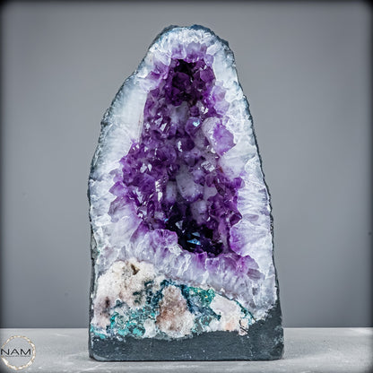 Amethyst-Druse mit Calcit aus Uruguay – 13184,13g