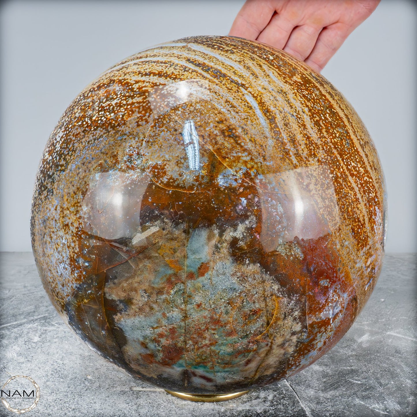 Natürliche Ocean-Jaspis-Achat Kugel - 14340,25g