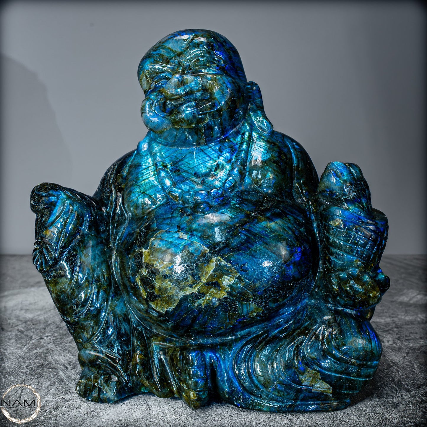 Natürlicher Labradorit Buddha von Höster Qualität - 3656,27g