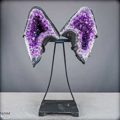 Natürliche Amethyst Drusen Flügel auf Ständer -9403,88g