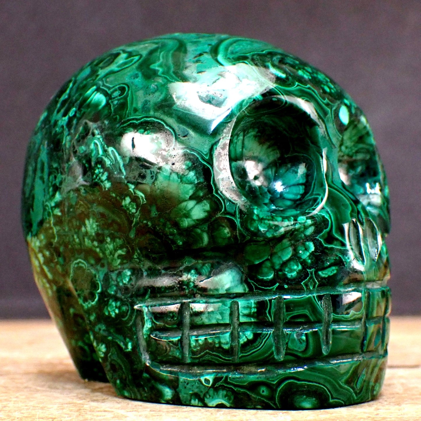 Großer Malachit Schädel/ Totenkopf, Kongo - 1469,95g