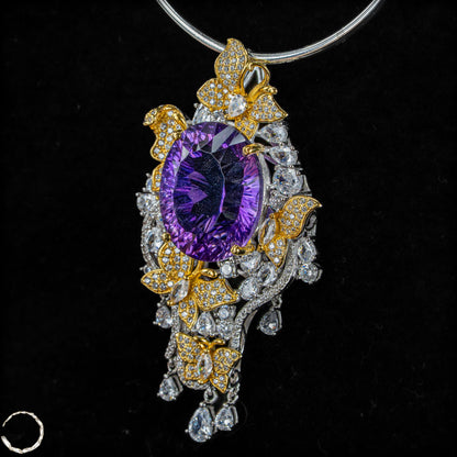 Prunkvoller Amethyst-Anhänger – vergoldetes Silber  20,68g 103,4ct