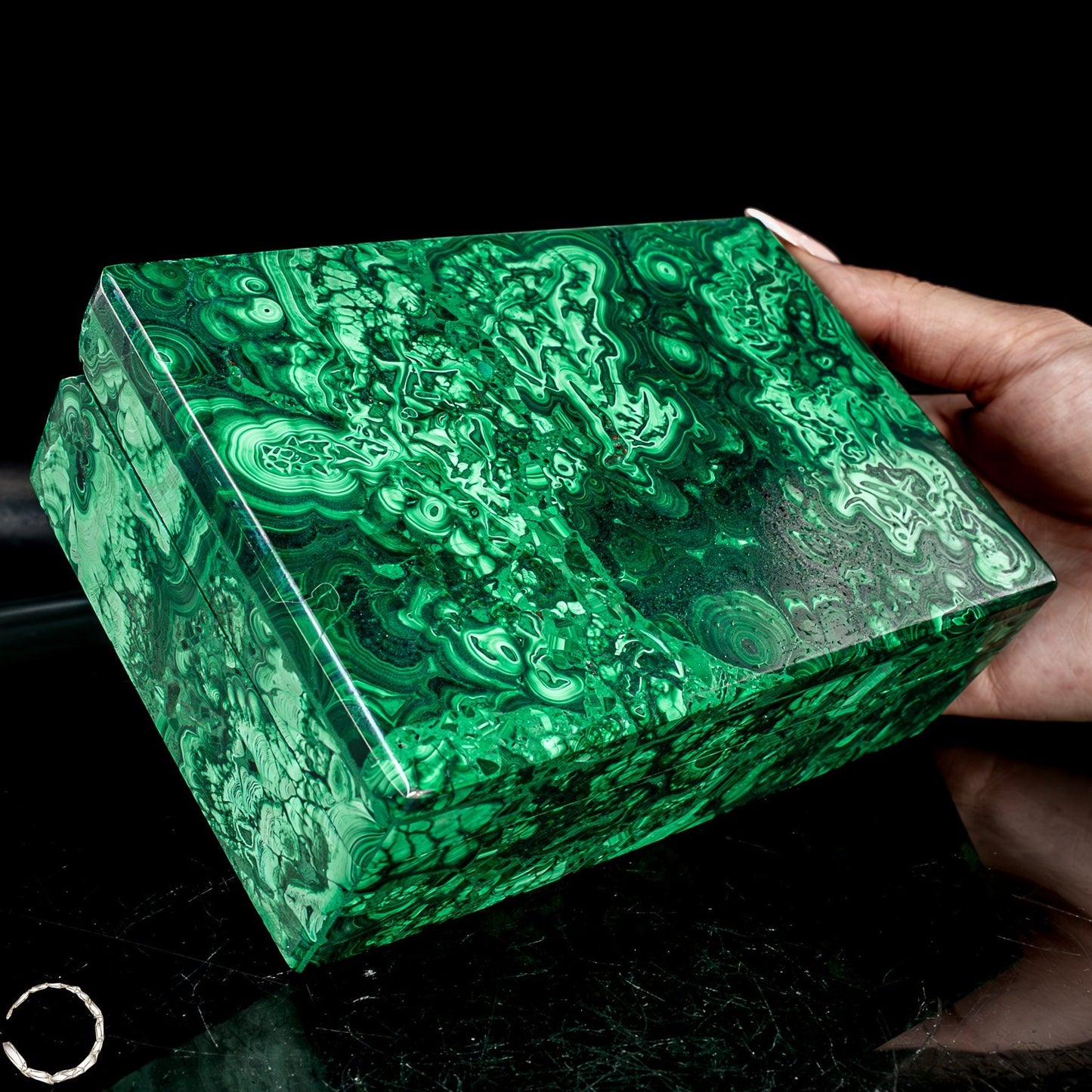 Einzigartige Malachit & Chrysocolla Schmuckkästchen/Box -1095,38g