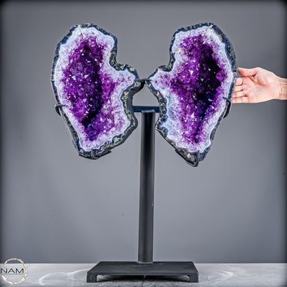 Natürliche Amethyst Drusen Flügel auf Ständer - 24320,31g
