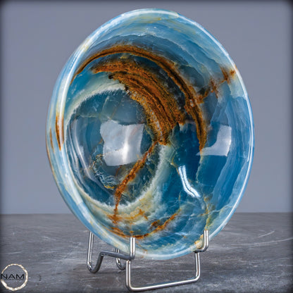 Seltene Natürlich Blaue Onyx-Kristall Schale/Schüssel, Argentinien - 556,99g