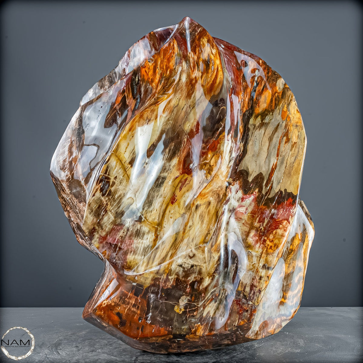 Natürliche Kristall-Flamme aus Versteinertem Holz  - 57231,11g