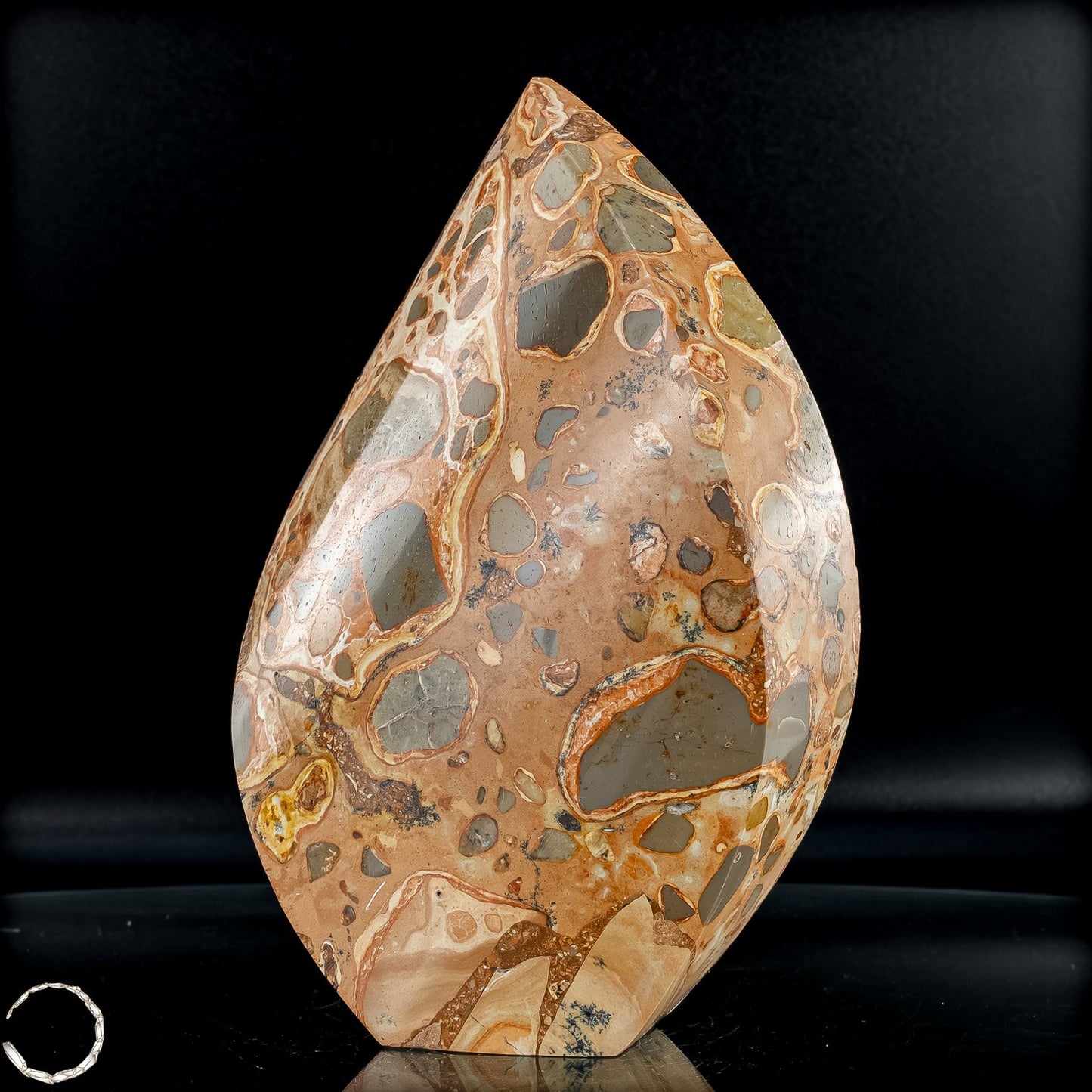 Natürliche Leoparden-Jaspis Kristall Flamme- 1004,88g