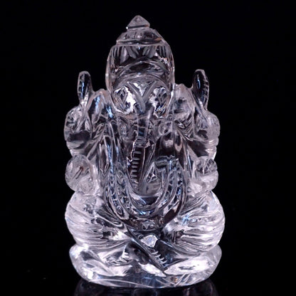 Ganesha-Schnitzerei aus klarem Quarzkristall, Brasilien - 101.13 g - 70.45×39.82×31.18 mm