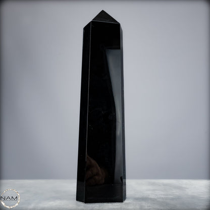 Natürliche Schwarze Obsidian Kristall-Obelisk - 1264,18g