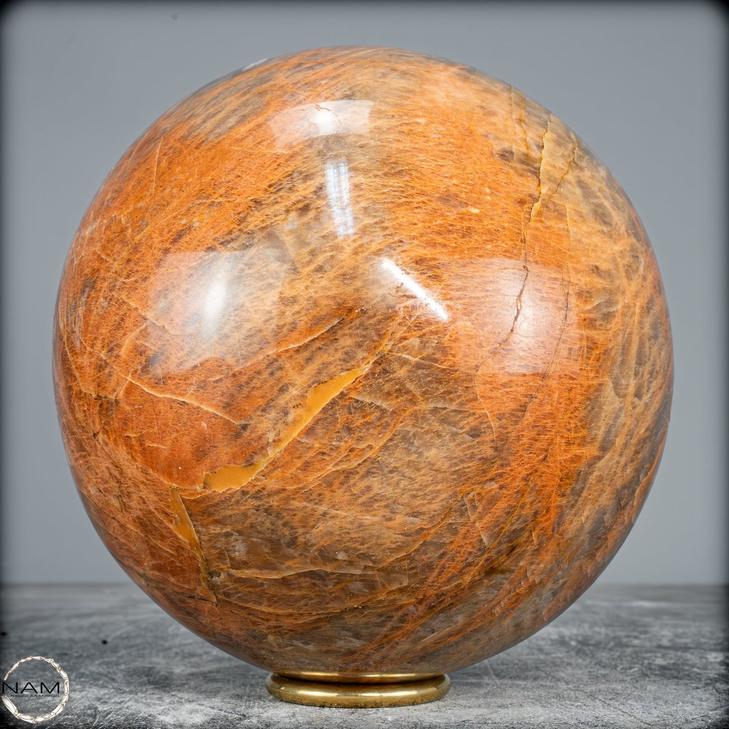 Natürlicher Pfirsich-Mondstein Kristall-Kugel -6580,72g
