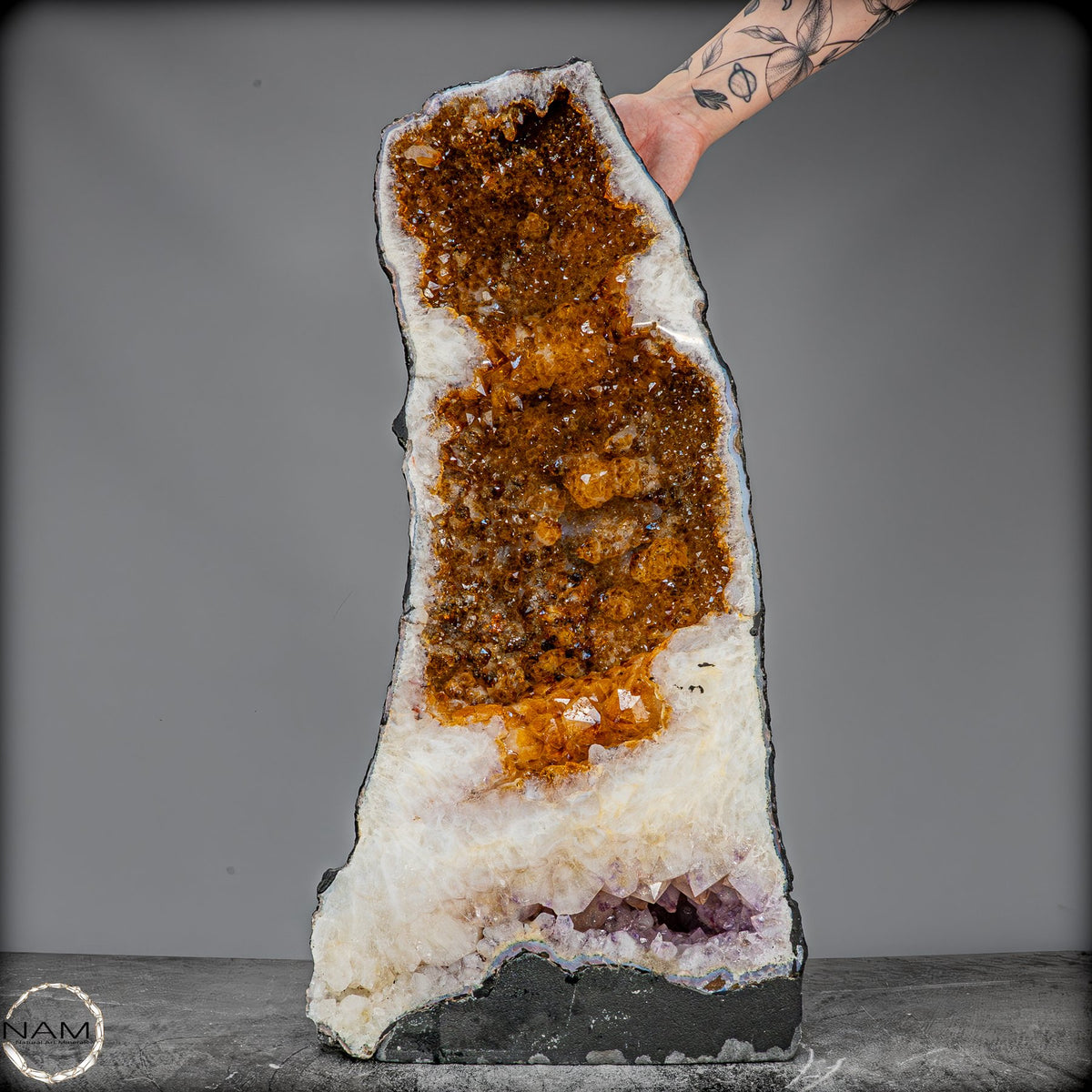 Atemberaubende 24 kg Citrin-Amethyst-Druse-24043,88g