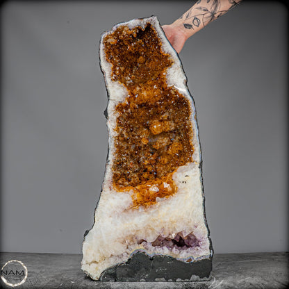 Atemberaubende 24 kg Citrin-Amethyst-Druse-24043,88g