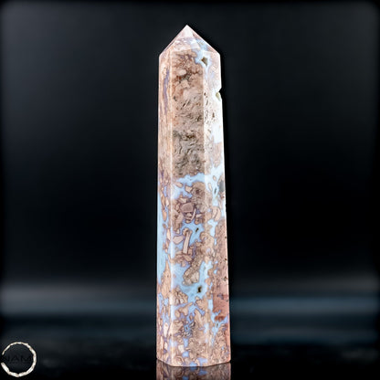 Cotton Candy Achat Obelisk  kraftvolle Eleganz aus Mexiko - 360,56g