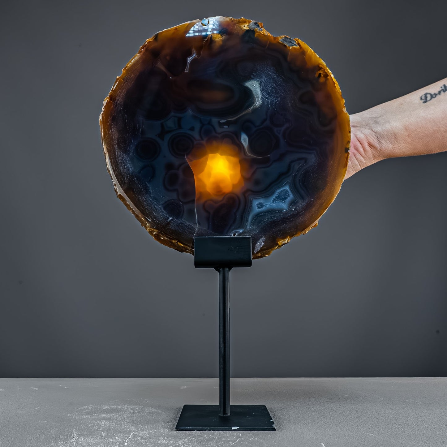 Achat Scheibe  – auf Ständer aus Brasilien - 2338,46g