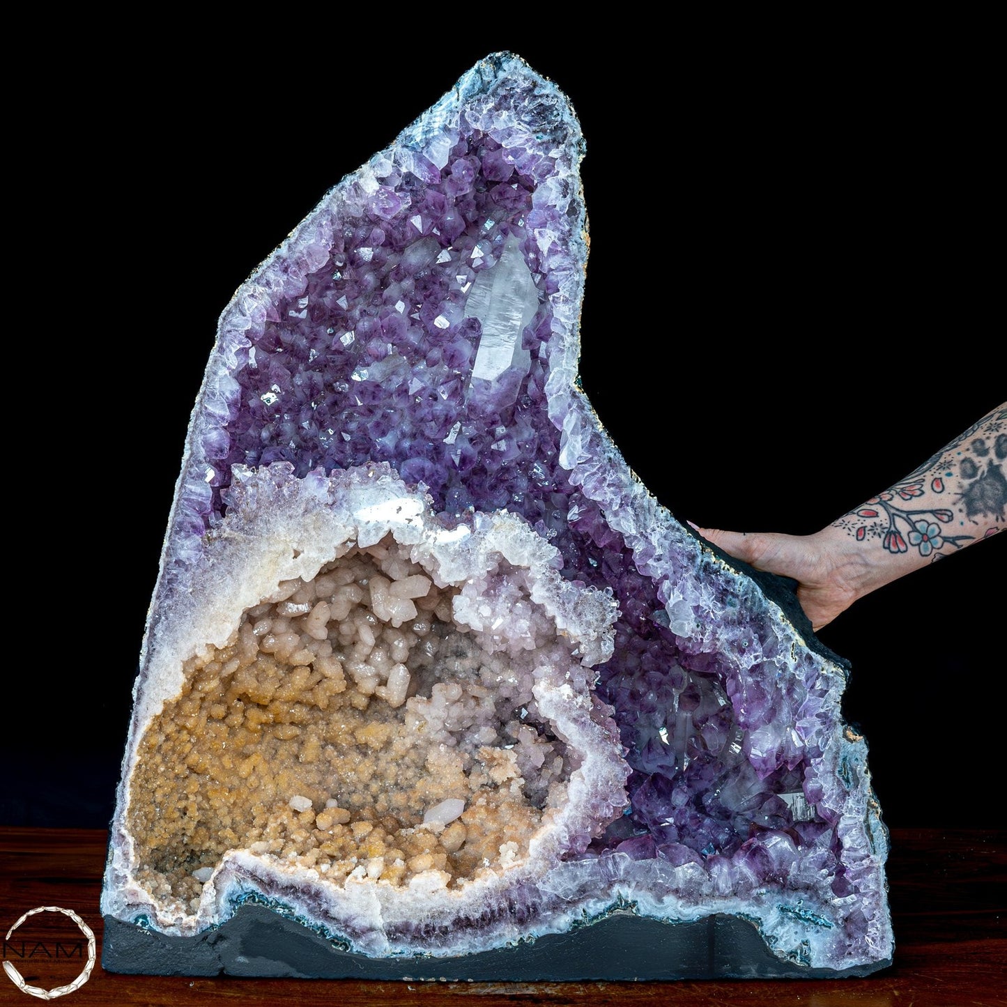 Museumsstück Chalcedon, Calcit, Citrin, Amethyst Geode - 38604.11g