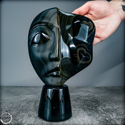 Natürliche Regenbogen-Obsidian -Skulptur - 1272,39g