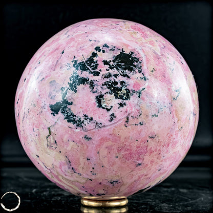 Natürliche Rhodonit-Kristall Kugel mit Pyrit aus Peru- 2014,36g