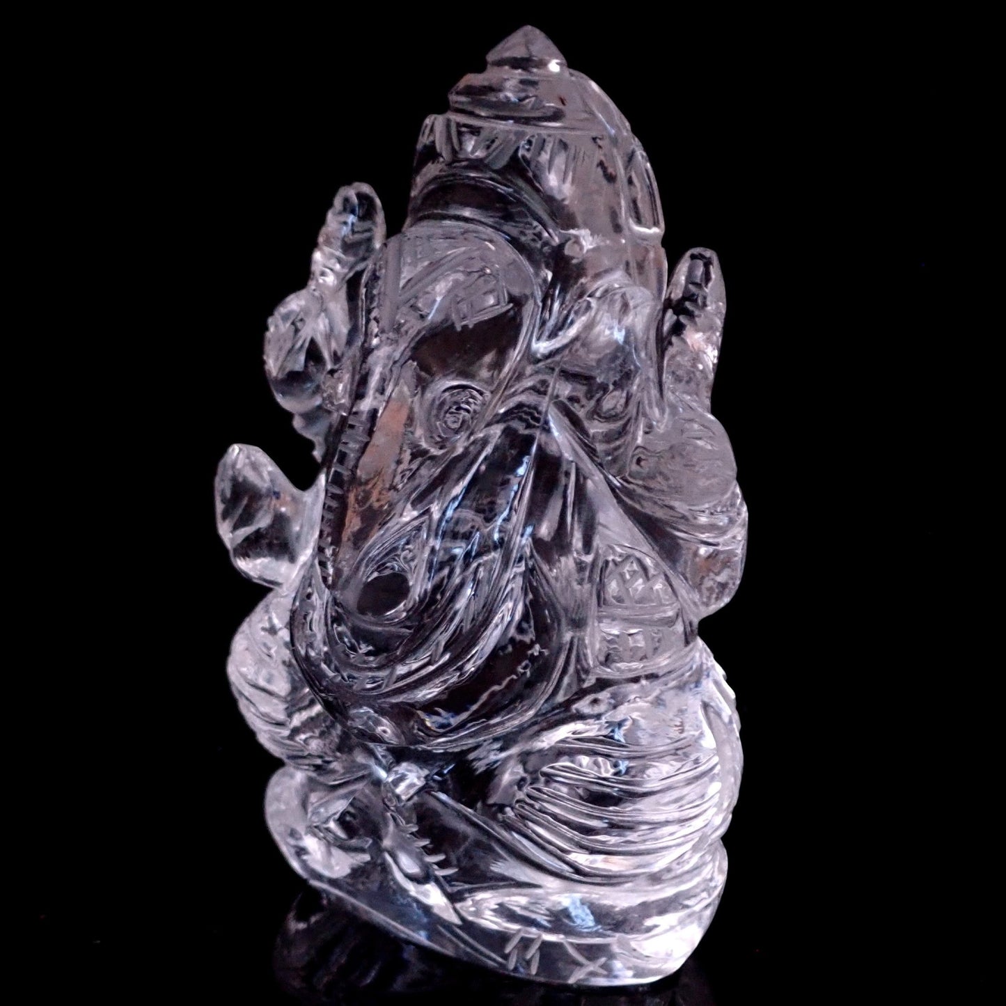 Ganesha-Schnitzerei aus klarem Quarzkristall, Brasilien - 101.13 g - 70.45×39.82×31.18 mm