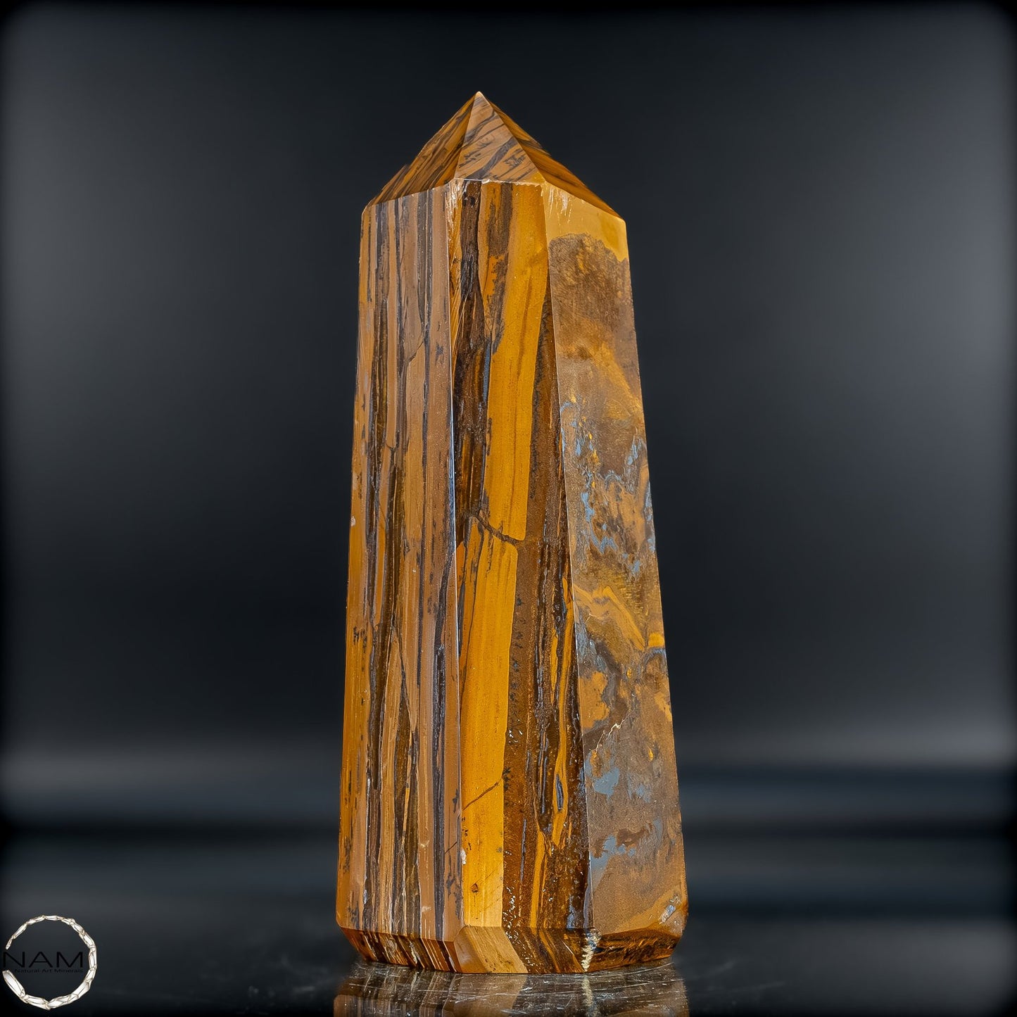 Natürlicher Tigerauge-Obelisk - 1201,36g