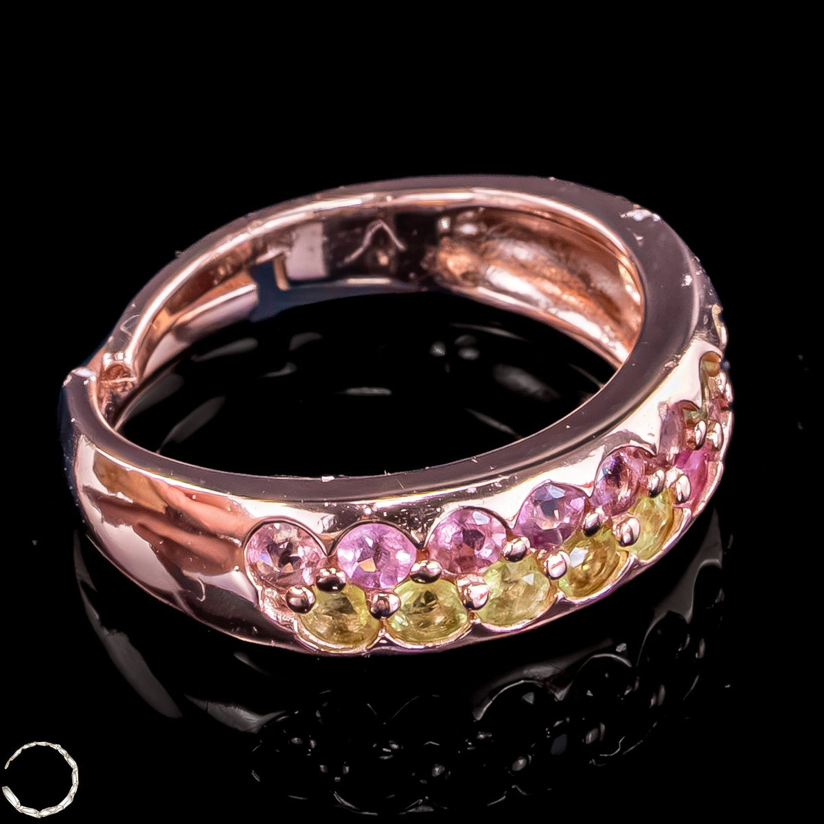 Exklusives Regenbogen-Turmalin Ring in Rosévergoldung  –4,08g 20,4ct