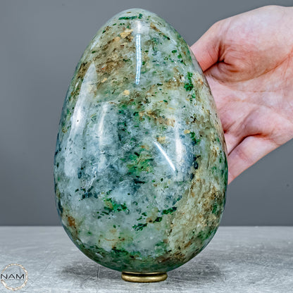 Grüner Turmalin in Quarz Ei aus Brasilien -2190,36g