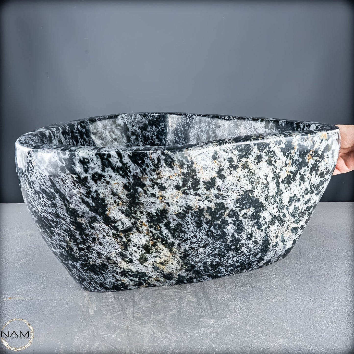 Natürliche Indigo Gabbro - Merlinite Schüssel - 81 kg