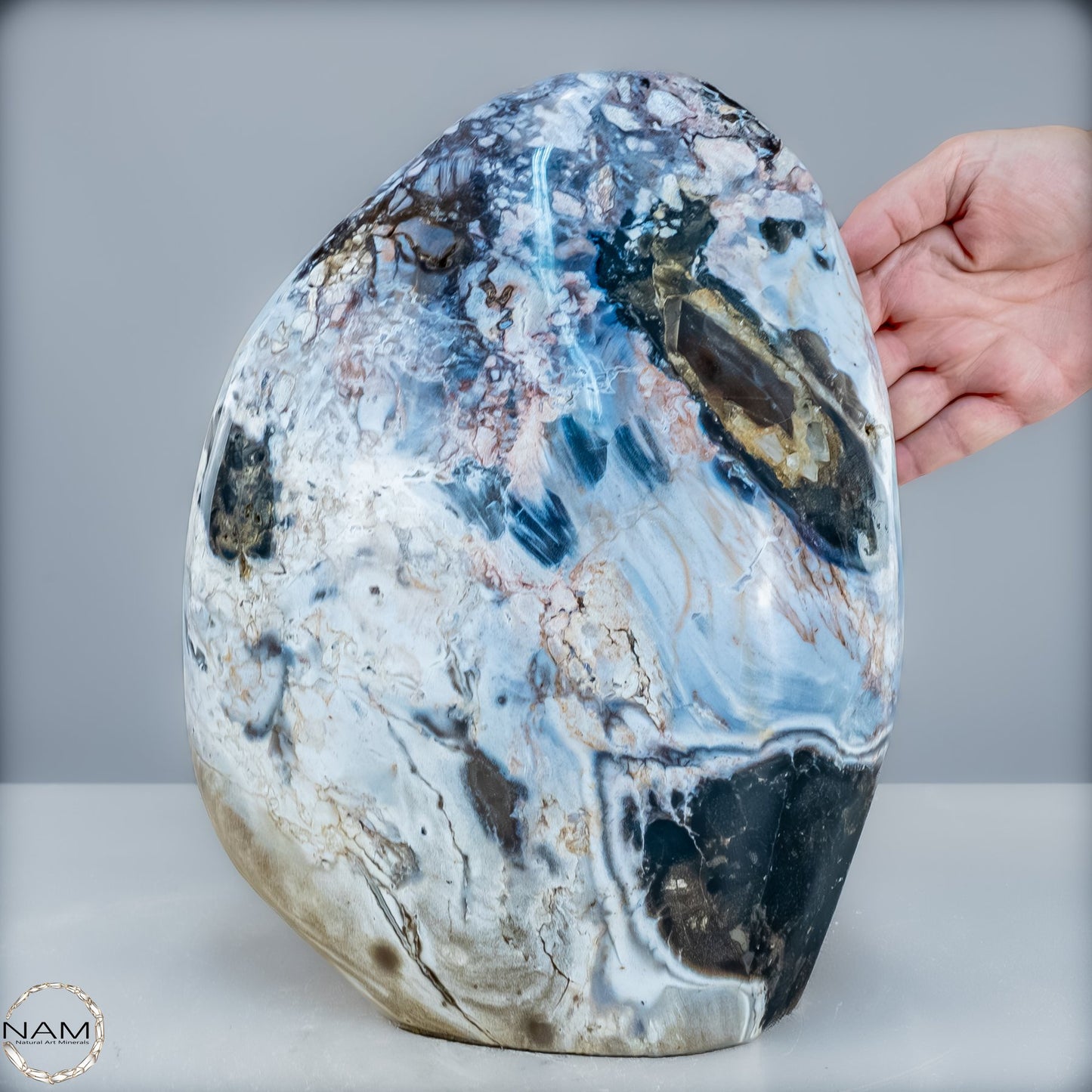 Mystik in Stein – Gebänderter Achat trifft schwarzen Opal - 11788,15g