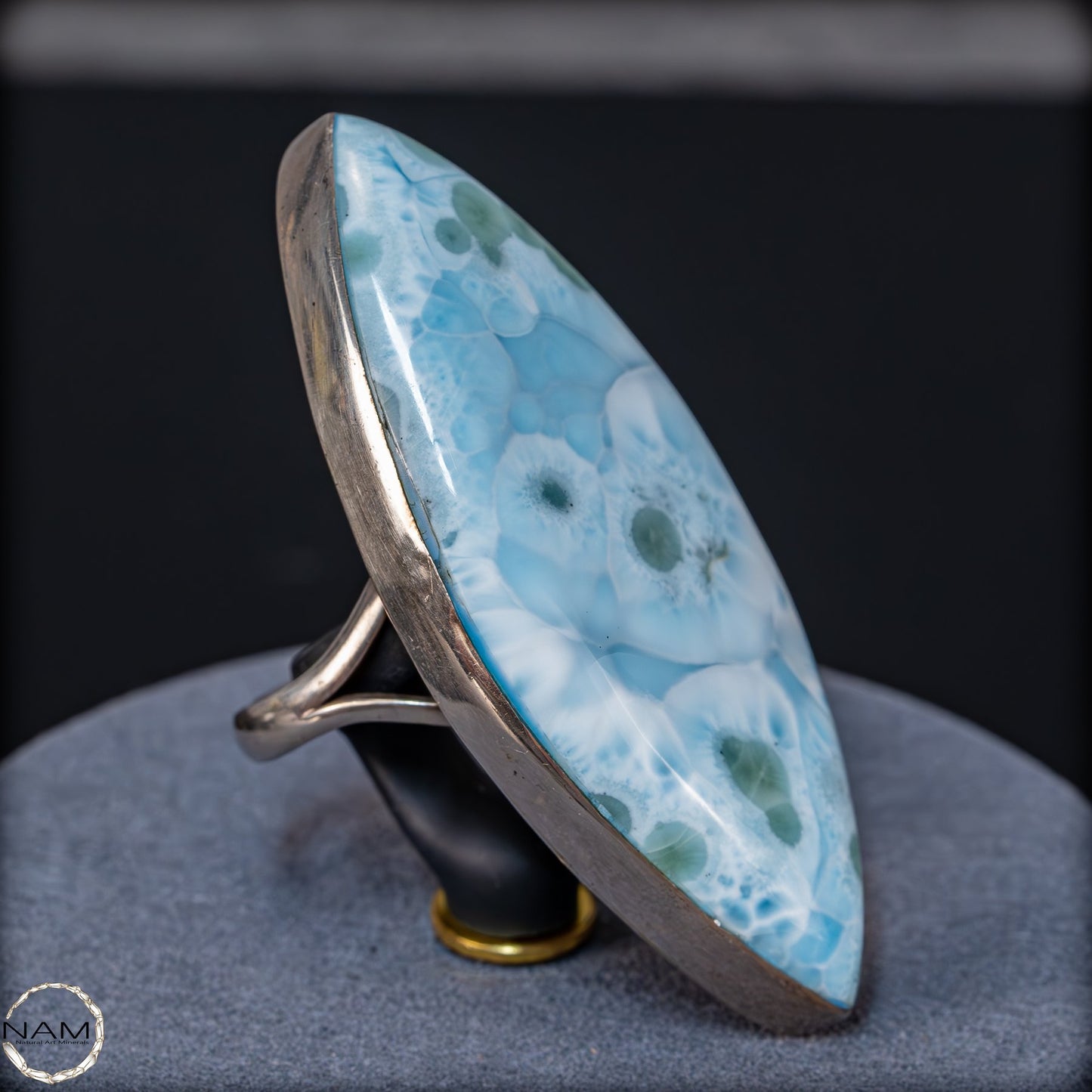 Larimar Ring aus 925er Silber-  35,43g 177,15ct