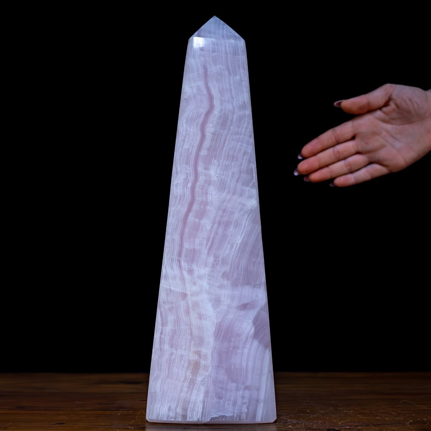 Natürlicher Pinker Aragonit - Kristall Obelisk - 4396,73g