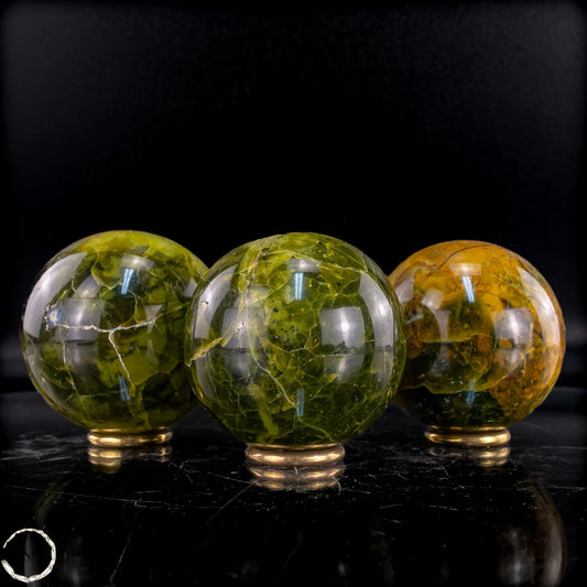 Exklusives Grünes Opal Kugel Set - 880,46g