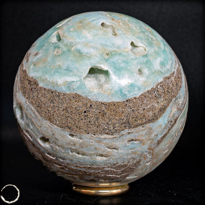Natürliche Blau-Grüne Aragonit-Kristall Kugel - 727,72g - 80mm