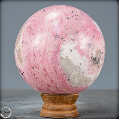 Natürliche Rhodonit-Kristall Kugel mit Pyrit aus Peru - 1661,35g - 98mm