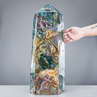 Natürlicher Jaspis-Achat Kristall-Obelisk - 29801,11g