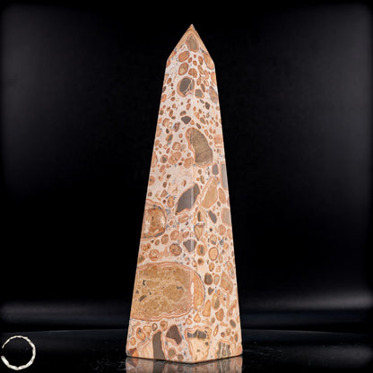 Natürlicher Leoparden-Jaspis Obelisk -1000,52g