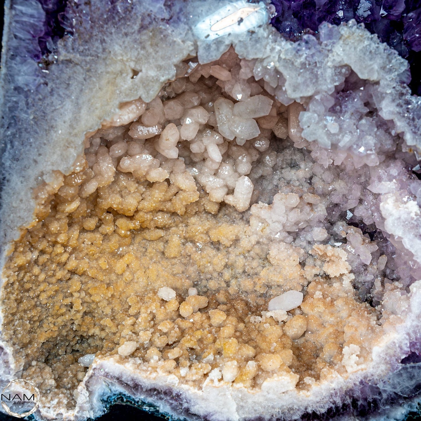 Museumsstück Chalcedon, Calcit, Citrin, Amethyst Geode - 38604.11g