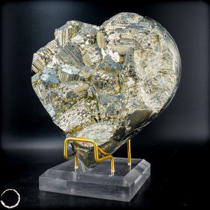 Natürliches Pyrit, Quarz und Galena Kristall Herz/Druse - 2555,65 g