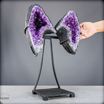 Natürliche Amethyst Drusen Flügel auf Ständer -9403,88g
