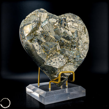 Natürliches Pyrit, Quarz und Galena Kristall Herz/Druse - 2555,65 g