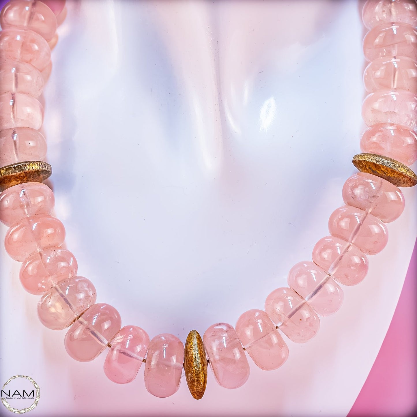 Elegante Rosenquarz Kette in zartem Rosé - 222,22g - 1111,1ct