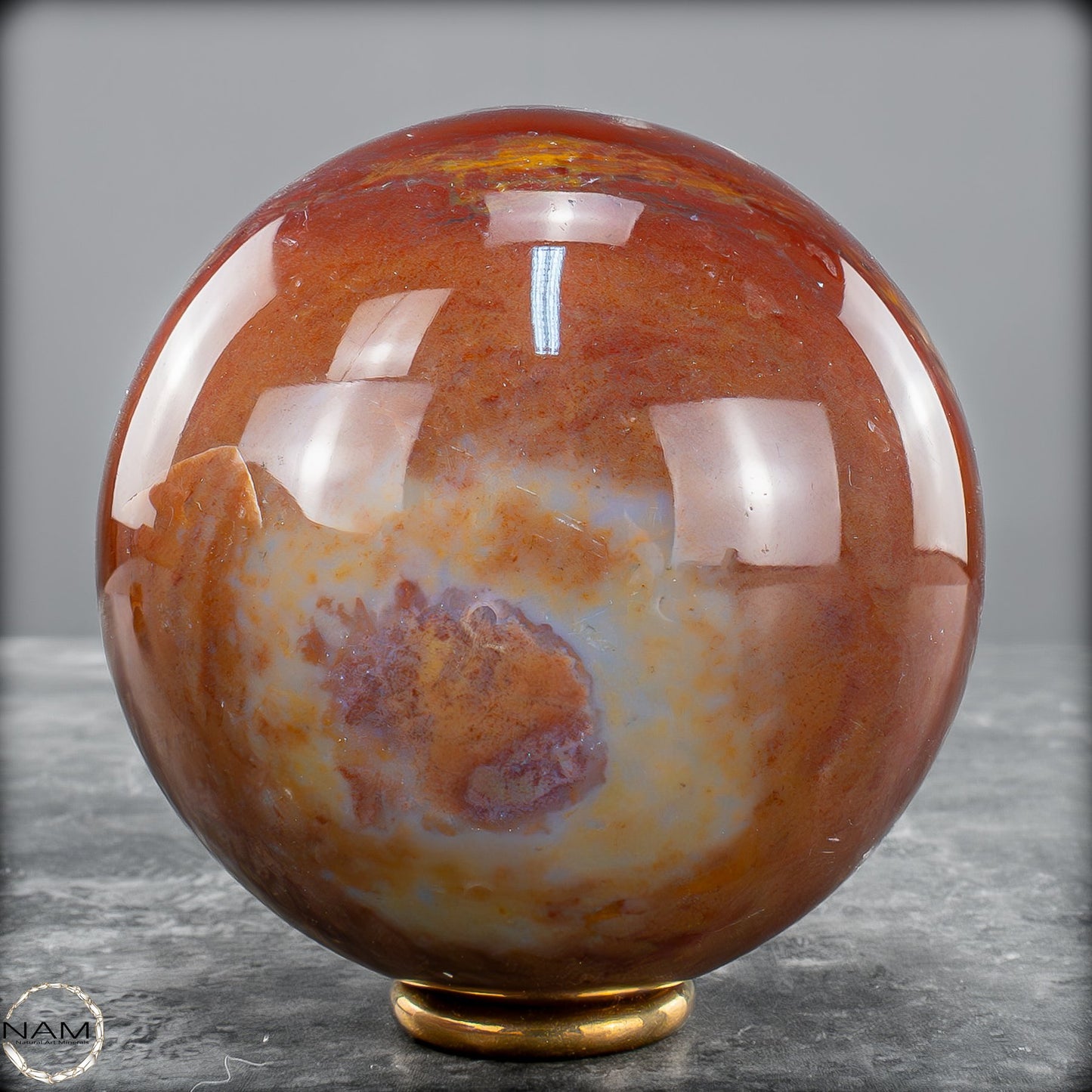 Natürliche Jaspis-Achat Kristallkugel - 736,67g