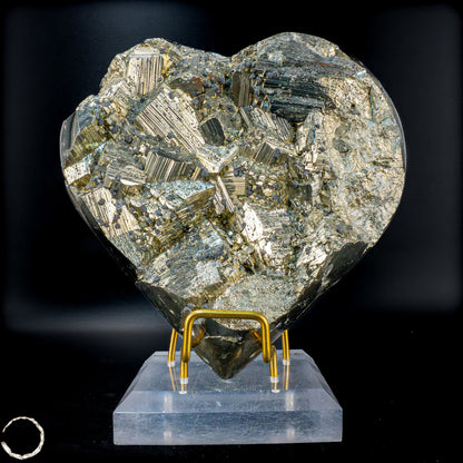 Natürliches Pyrit, Quarz und Galena Kristall Herz/Druse - 2555,65 g