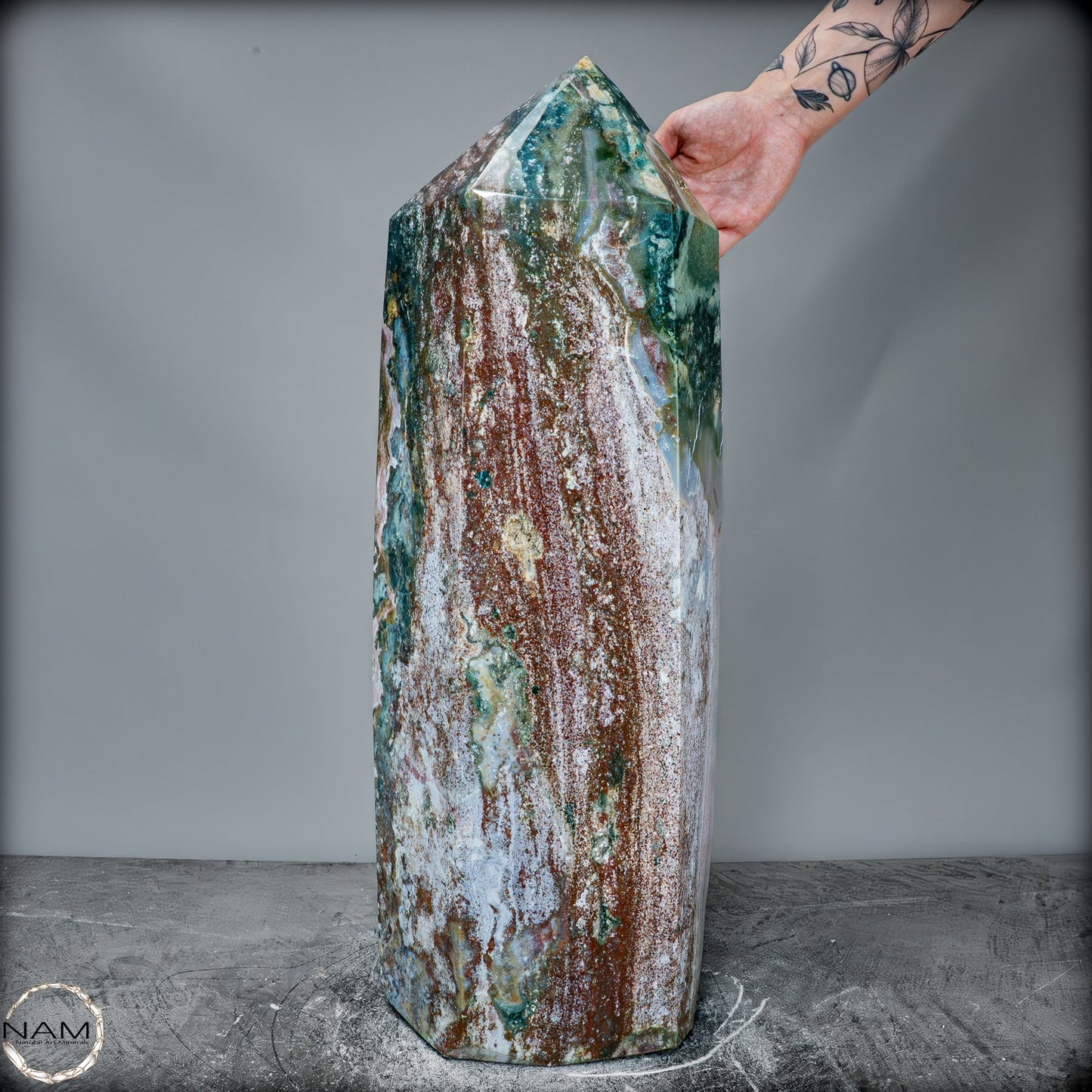 Natürlicher Jaspis-Achat Kristall-Obelisk - 39187,42g