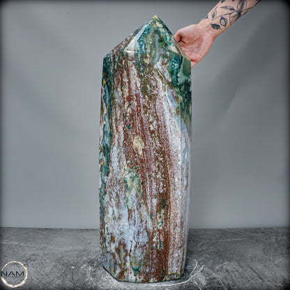 Natürlicher Jaspis-Achat Kristall-Obelisk - 39187,42g