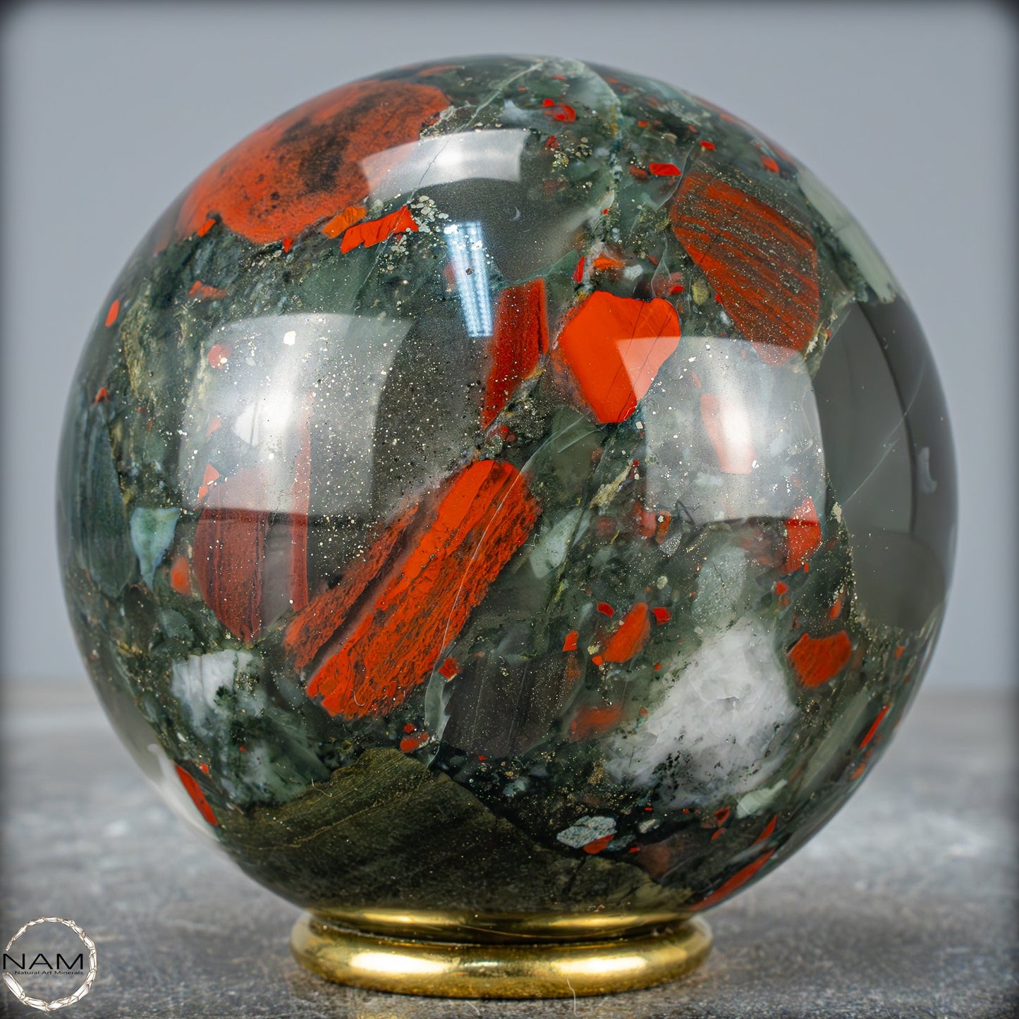 Natürliche Drachenblut-Jaspis Kugel aus Afrika - 1010,71g - 91mm